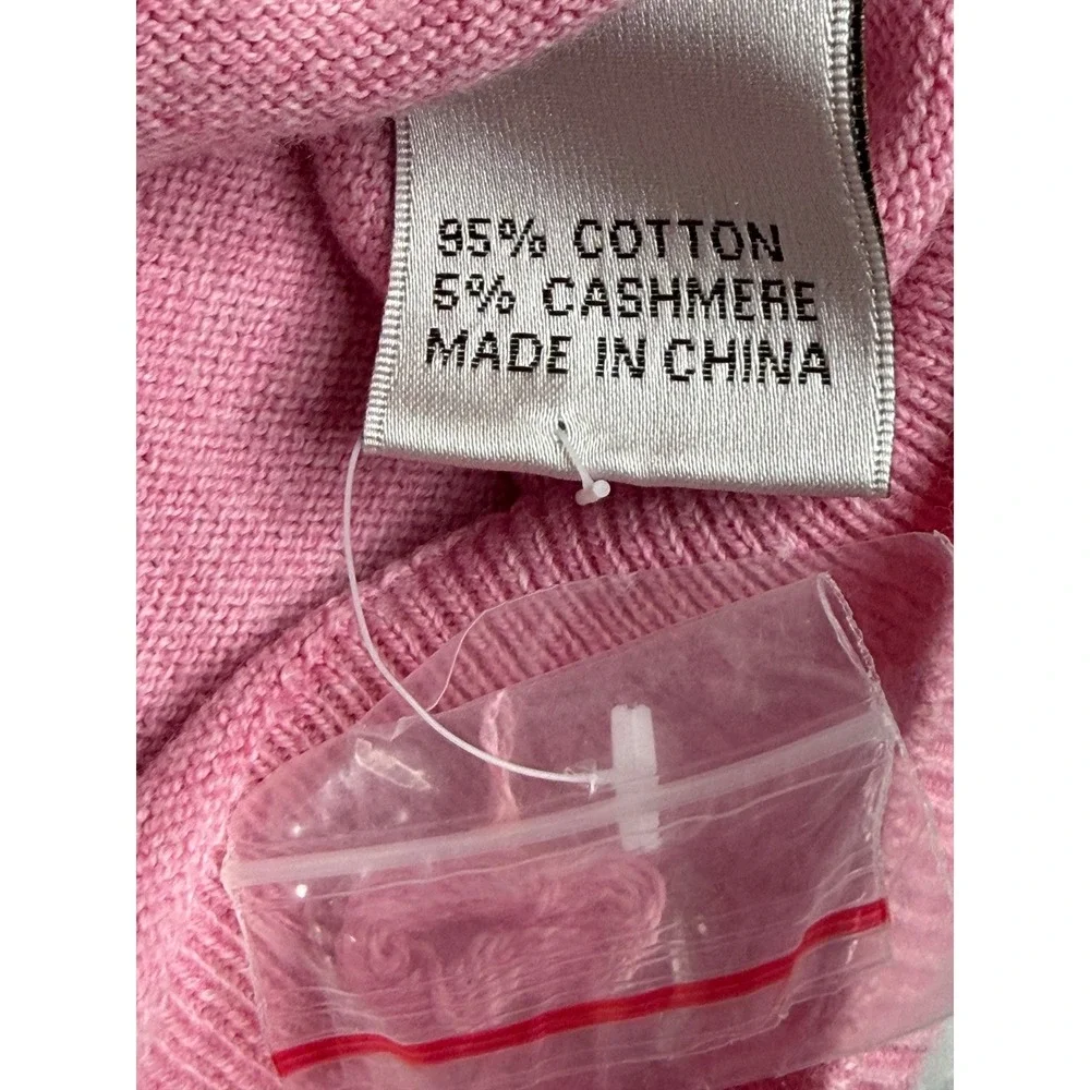 Peter Millar Mens V-Neck Sweater Cotton Cashmere Blend Pink Large Luxury Golf